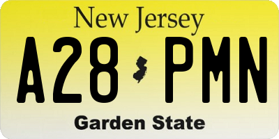 NJ license plate A28PMN
