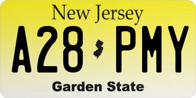 NJ license plate A28PMY