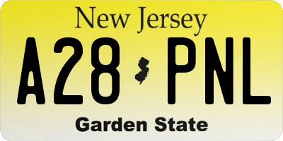 NJ license plate A28PNL