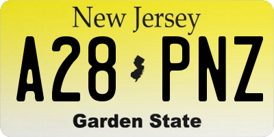 NJ license plate A28PNZ