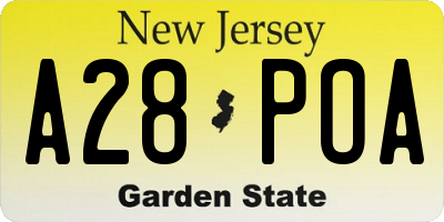 NJ license plate A28POA
