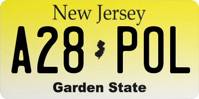 NJ license plate A28POL
