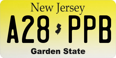 NJ license plate A28PPB