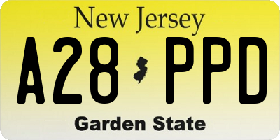 NJ license plate A28PPD