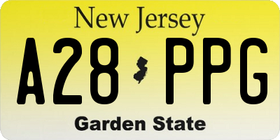 NJ license plate A28PPG