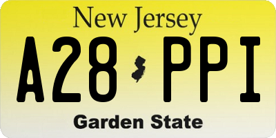 NJ license plate A28PPI