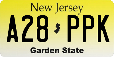 NJ license plate A28PPK