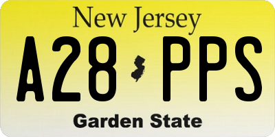 NJ license plate A28PPS