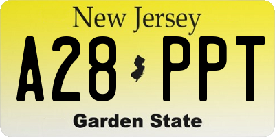 NJ license plate A28PPT
