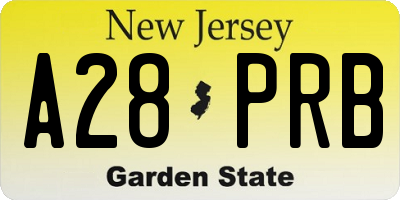 NJ license plate A28PRB