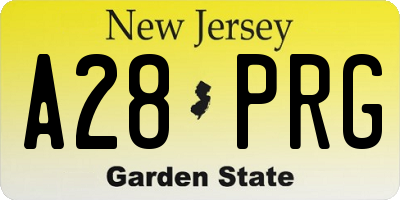 NJ license plate A28PRG