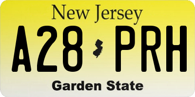 NJ license plate A28PRH