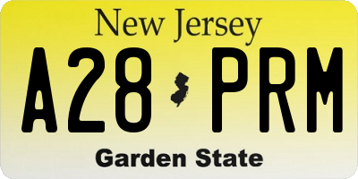 NJ license plate A28PRM