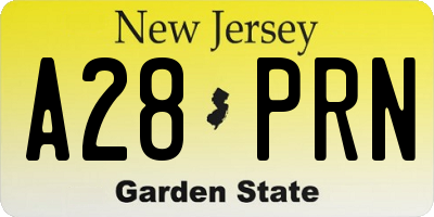 NJ license plate A28PRN
