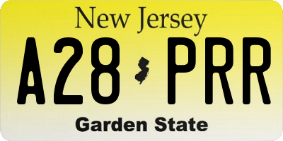 NJ license plate A28PRR