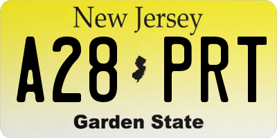 NJ license plate A28PRT
