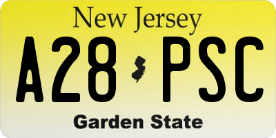 NJ license plate A28PSC