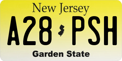 NJ license plate A28PSH
