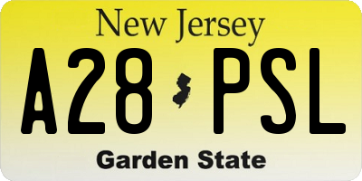 NJ license plate A28PSL