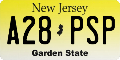 NJ license plate A28PSP