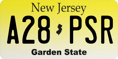 NJ license plate A28PSR