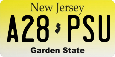 NJ license plate A28PSU