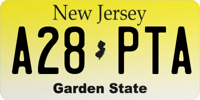 NJ license plate A28PTA