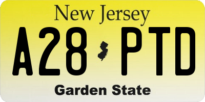 NJ license plate A28PTD