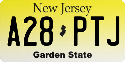 NJ license plate A28PTJ