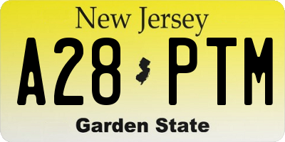 NJ license plate A28PTM