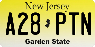 NJ license plate A28PTN