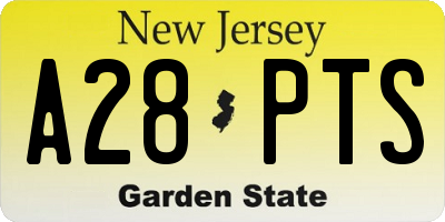 NJ license plate A28PTS