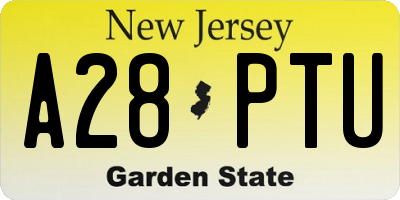 NJ license plate A28PTU