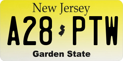 NJ license plate A28PTW
