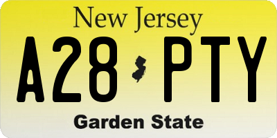 NJ license plate A28PTY