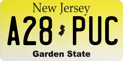 NJ license plate A28PUC