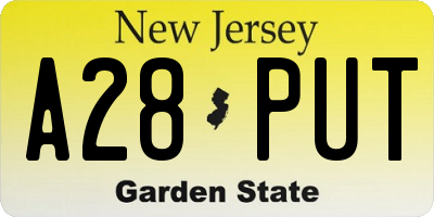 NJ license plate A28PUT