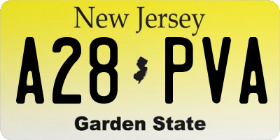 NJ license plate A28PVA