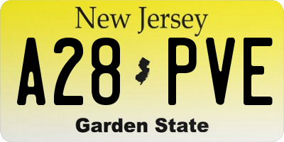 NJ license plate A28PVE