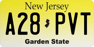 NJ license plate A28PVT