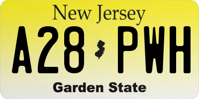 NJ license plate A28PWH