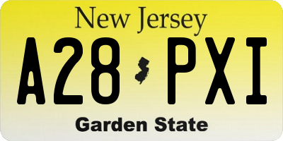 NJ license plate A28PXI