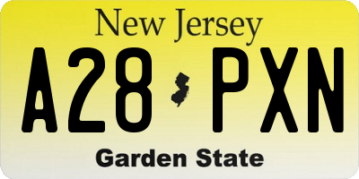 NJ license plate A28PXN