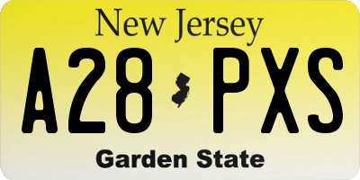 NJ license plate A28PXS
