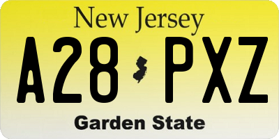 NJ license plate A28PXZ