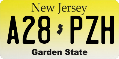 NJ license plate A28PZH