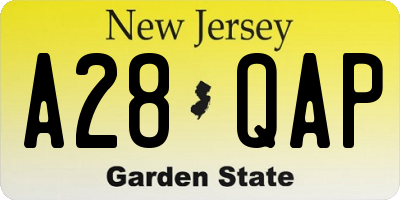 NJ license plate A28QAP