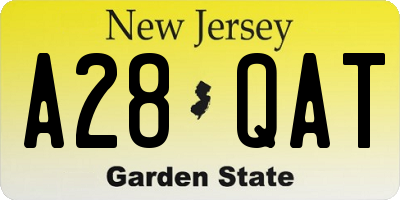 NJ license plate A28QAT