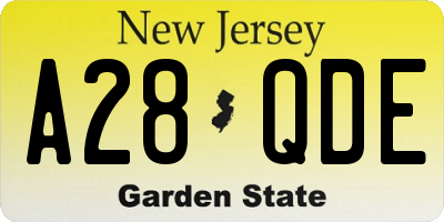 NJ license plate A28QDE