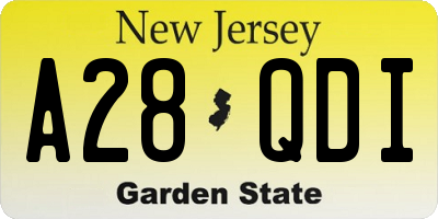 NJ license plate A28QDI